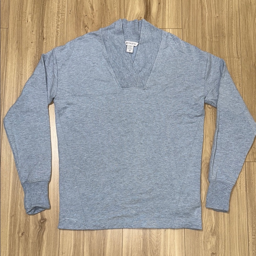 Athleta Clarity Sweater Womens SIZE XS Light Blue Pullover Sweatshirt V-neck